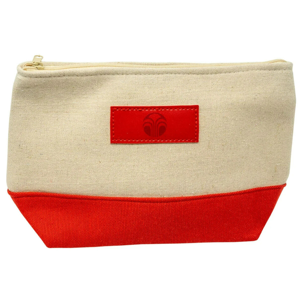 New Compact Nu Skin Red & Tan Cosmetic Bag